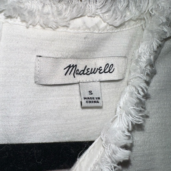 White Madewell Fringed Back Zip Sleeveless Dress - Picture 2 of 5